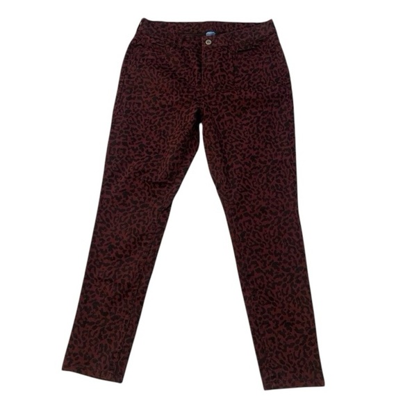 Arizona Jeans Co Burgundy Leopard Print skinny Jeans  size 9 - Picture 1 of 9